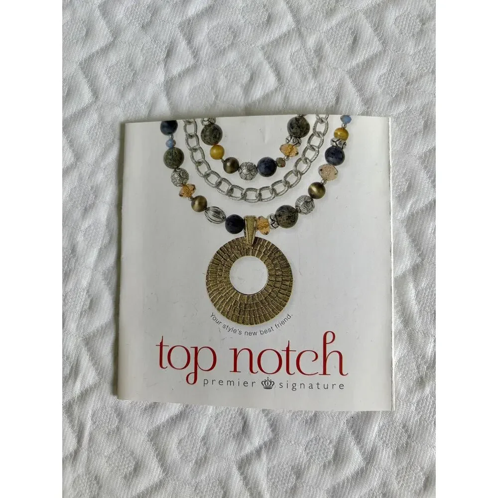 Premier Designs Top Notch Necklace Set 20550 Reversible Pendant Box Complete.